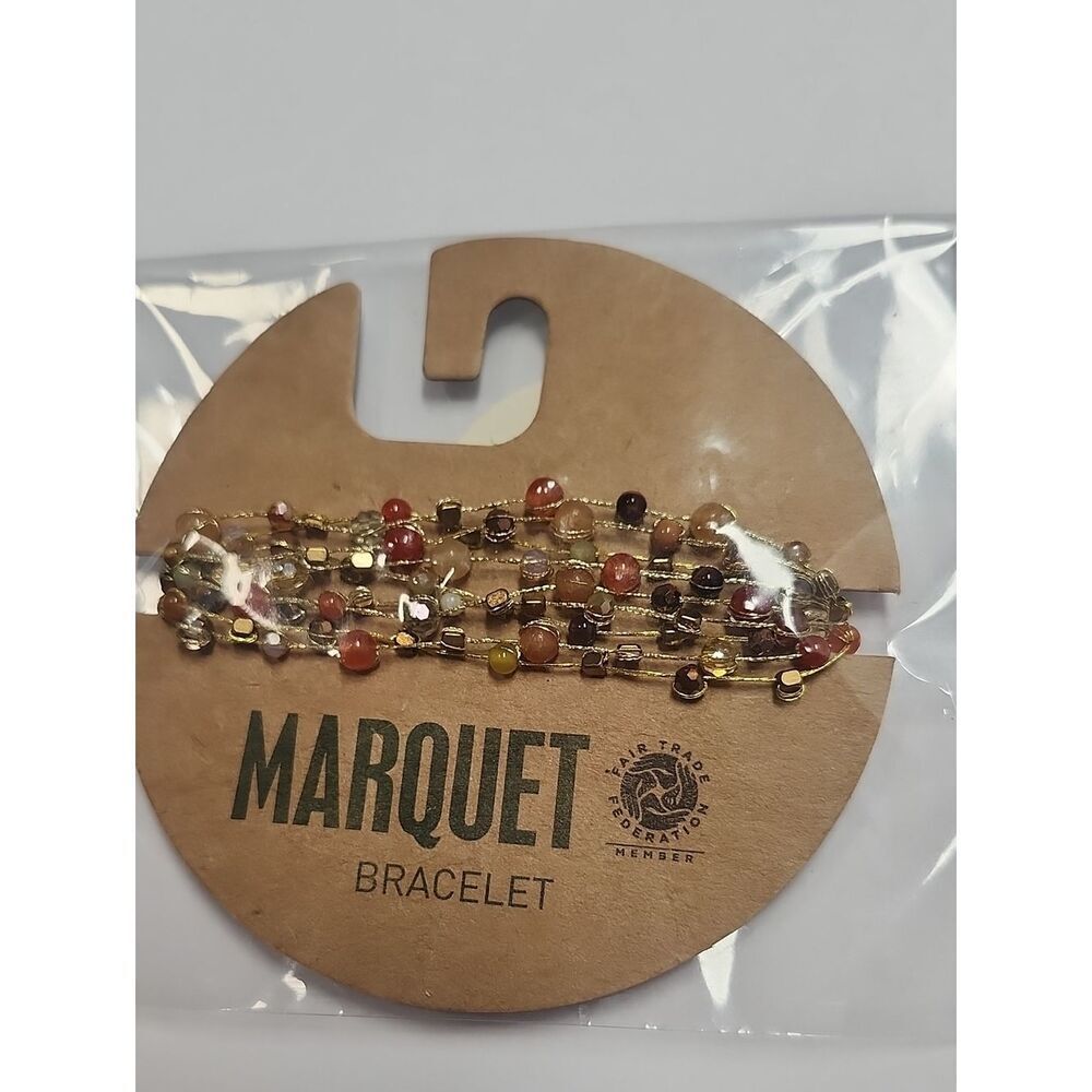 Marquet Multicolor Beaded  Bracelet - Gold Accents